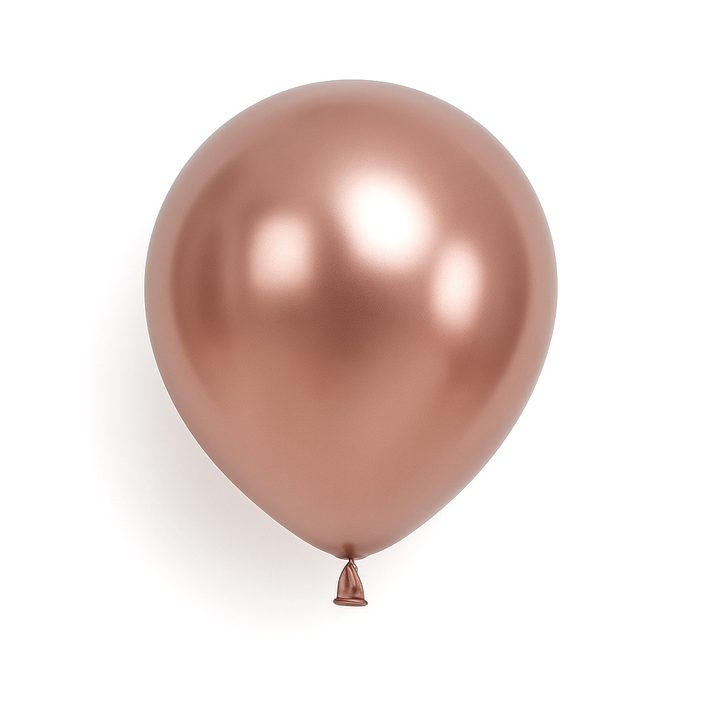 50ct, 12in, Metallic Rose Gold Latex Balloons
