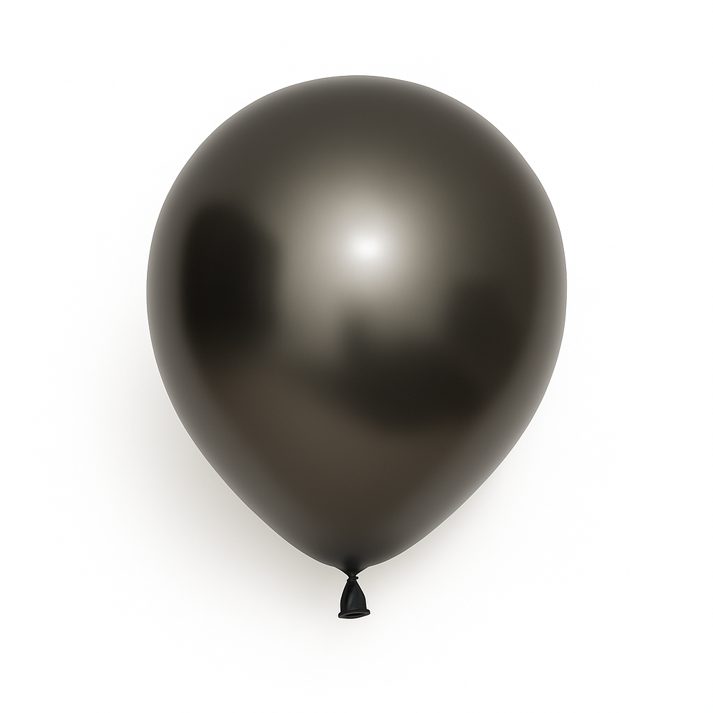 50ct, 12in, Metallic Black Latex Balloons