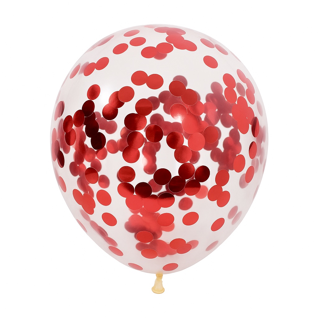 100ct, 12in, Red Confetti Latex Balloons