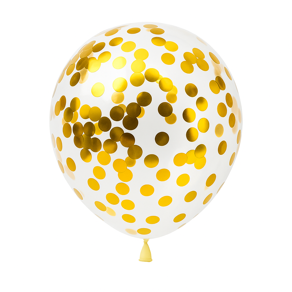 100ct, 12in, Gold Confetti Latex Balloons