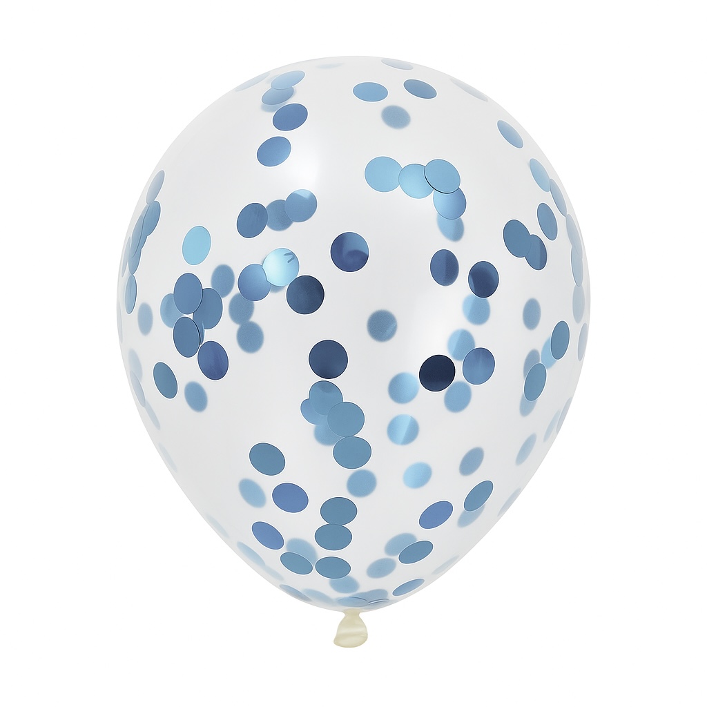 100ct, 12in, Light Blue Confetti Latex Balloons