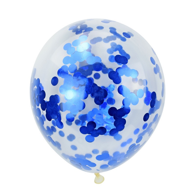 100ct, 12in, Blue Confetti Latex Balloons