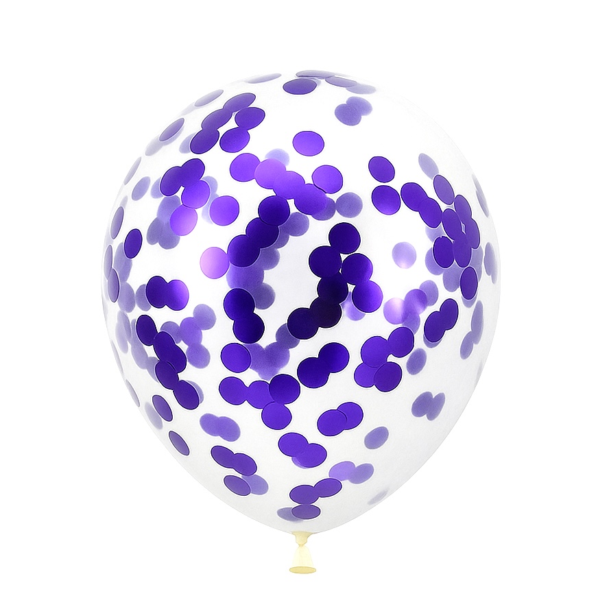 100ct, 12in, Purple Confetti Latex Balloons
