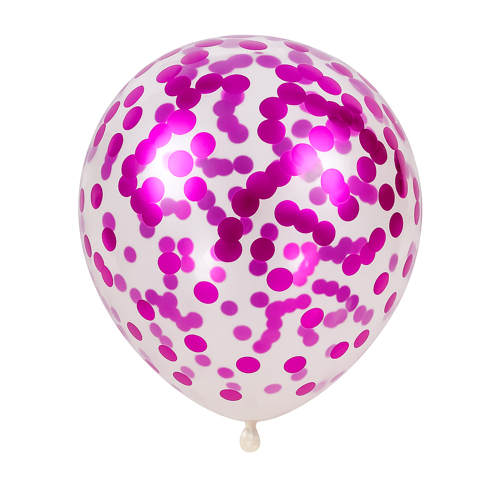 100ct, 12in, Hot Pink Confetti Latex Balloons