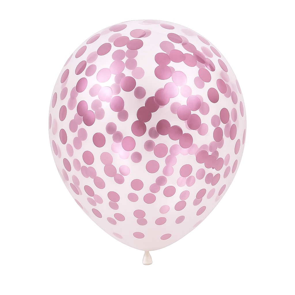 100ct, 12in, Pink Confetti Latex Balloons