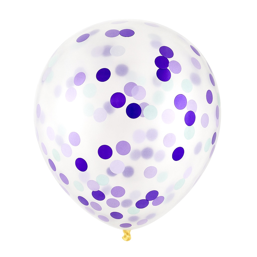 100ct, 12in, Purple,White,Tiffany Blue Confetti Latex Balloons