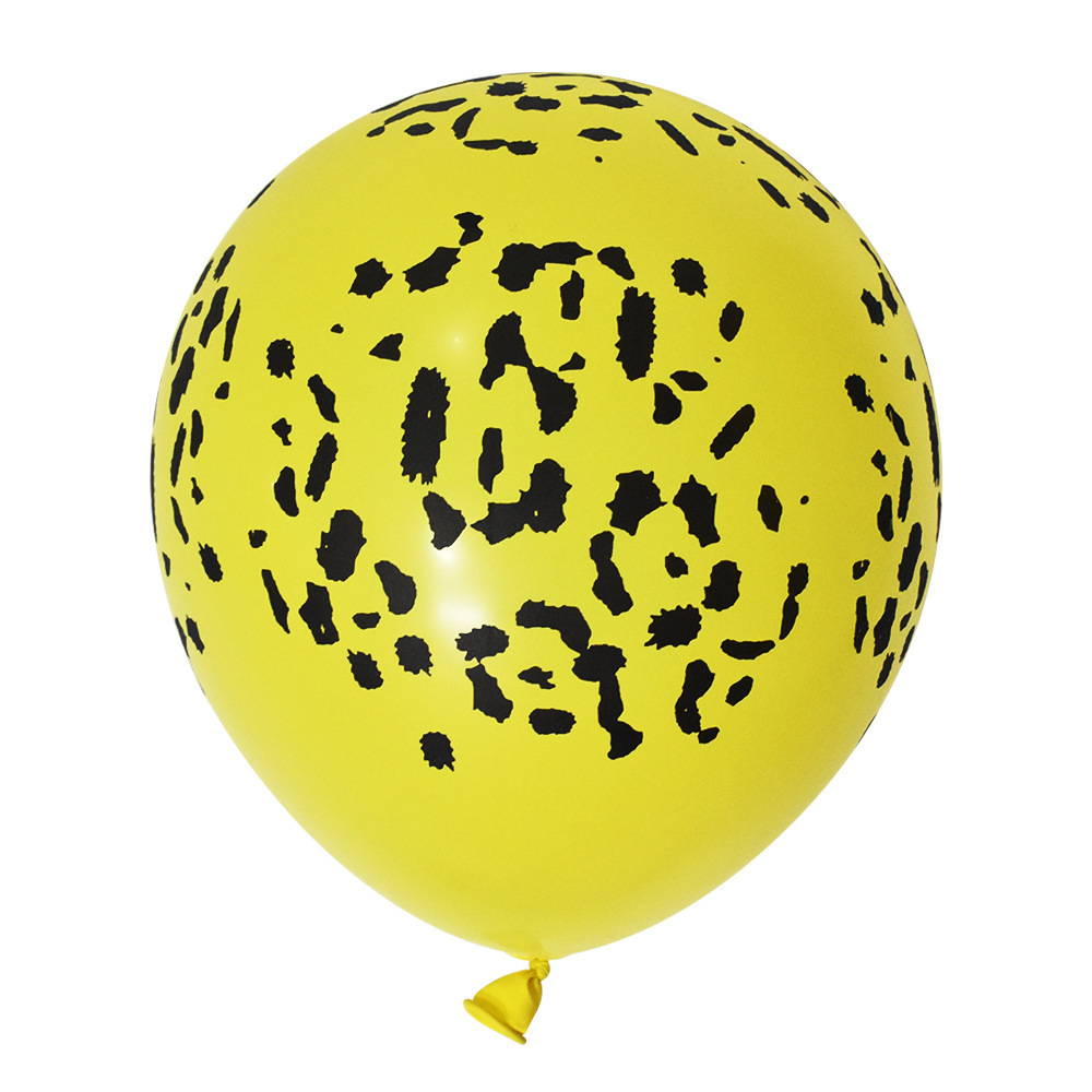 100ct, 12in, Leopard Printed Yellow latex balloons