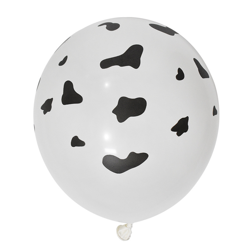 100ct, 12in, Cow Printed White latex balloons