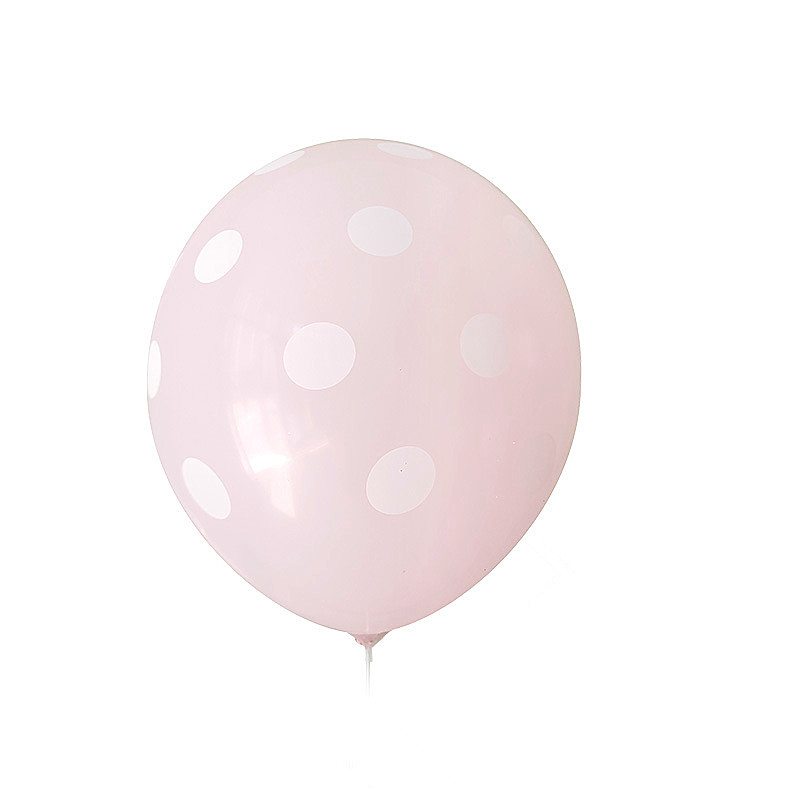 100ct, 12in, Polka Dot Printed Pink Latex Balloons