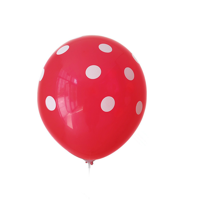 100ct, 12in, Polka Dot Printed Red Latex Balloons