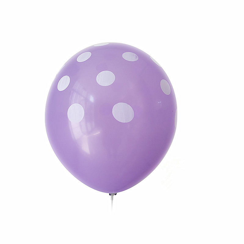 100ct, 12in, Polka Dot Printed Purple Latex Balloons