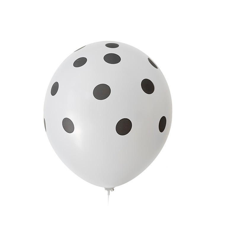 100ct, 12in, Polka Dot Printed White Latex Balloons