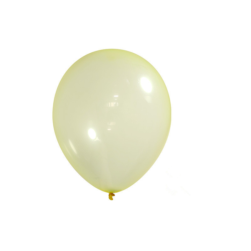 100ct, 12in, Pastel Yellow Clear Crystal Latex Balloons