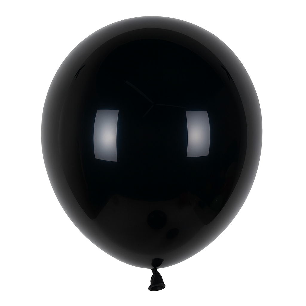 100ct, 12in, Matte Black Latex Balloons