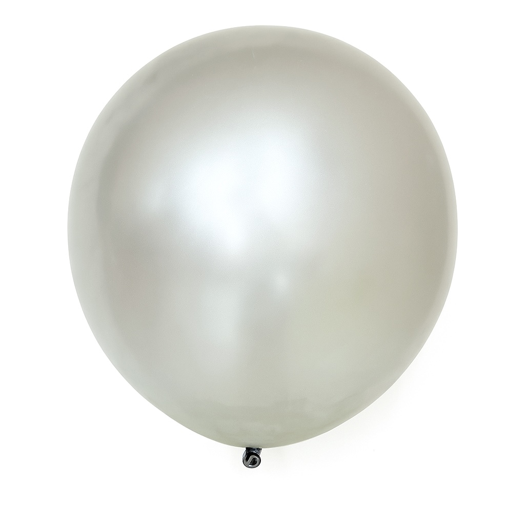 100ct, 12in, Pearl Silver Latex Balloons