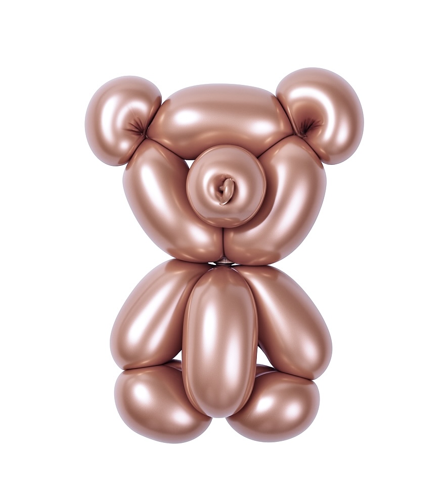 100ct, 260, Metallic Rose Gold Twisting Latex Balloons