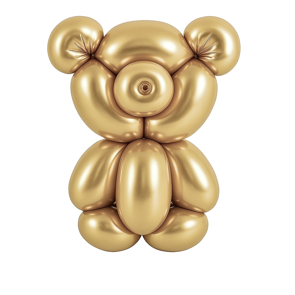 100ct, 260, Metallic Gold Twisting Latex Balloons