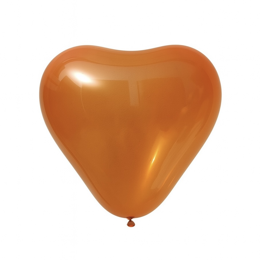 100ct, 10in, Jewel Orange Crystal Heart Shaped Latex Balloons