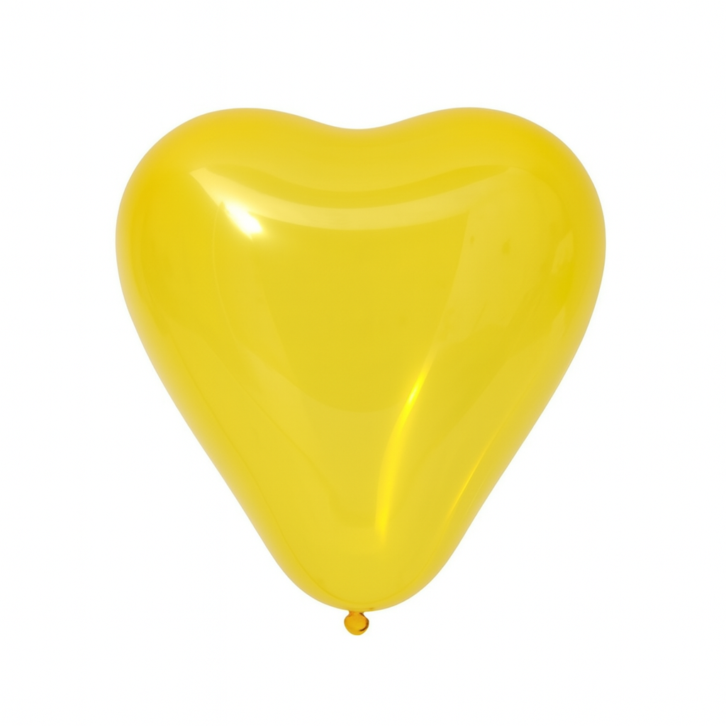 100ct, 10in, Jewel Yellow Crystal Heart Shaped Latex Balloons