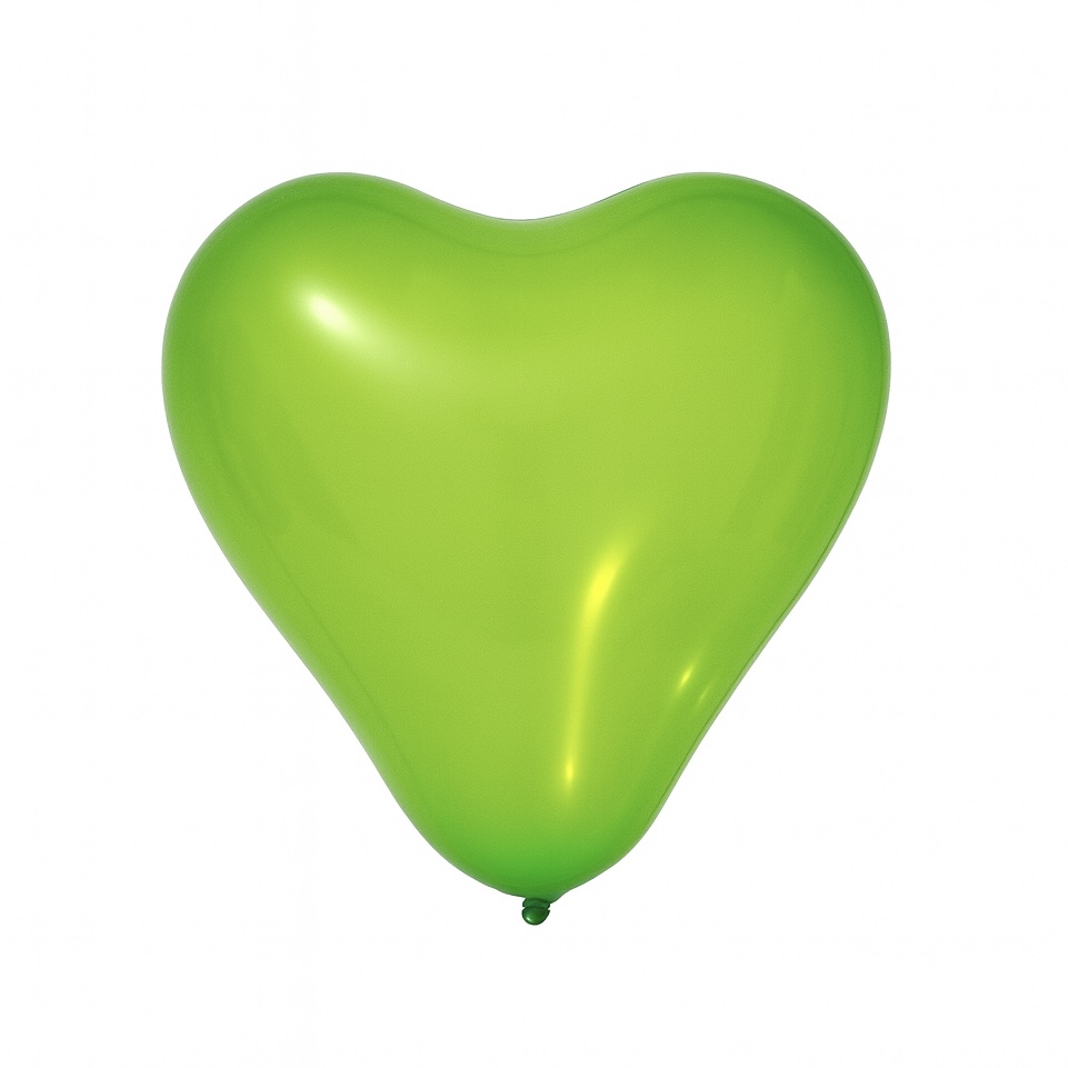 100ct, 10in, Jewel Green Crystal Heart Shaped Latex Balloons