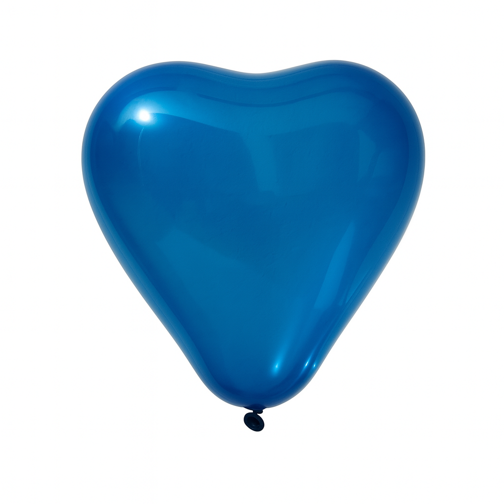100ct, 10in, Jewel Blue Crystal Heart Shaped Latex Balloons