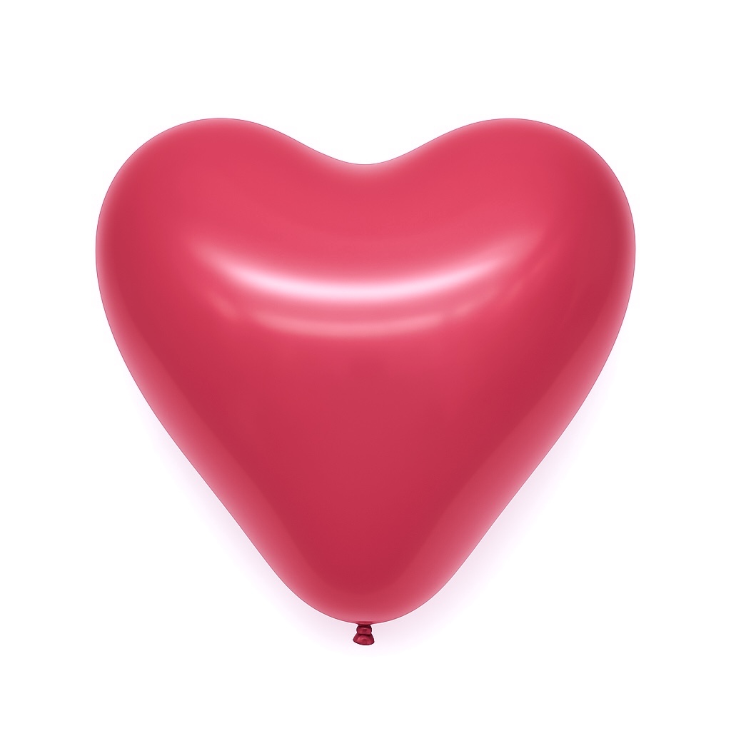 100ct, 12in, Matte Red Heart Shaped Latex Balloons