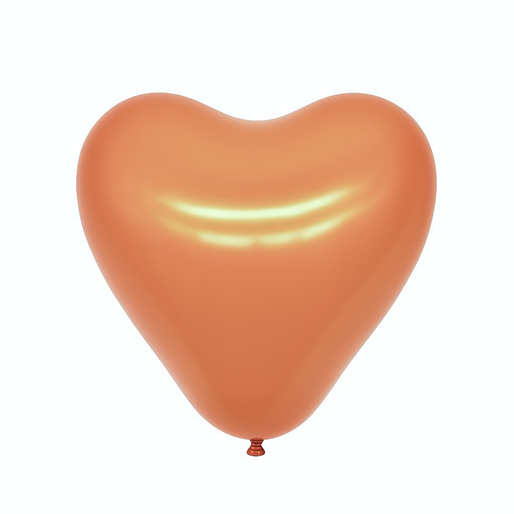 100ct, 12in, Matte Orange Heart Shaped Latex Balloons