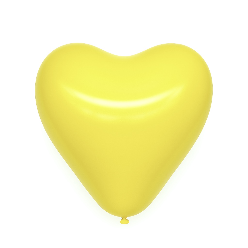 100ct, 12in, Matte Yellow Heart Shaped Latex Balloons