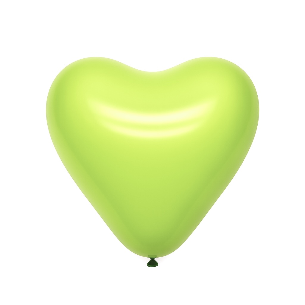100ct, 12in, Matte Apple Green Heart Shaped Latex Balloons