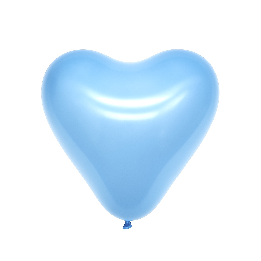 100ct, 12in, Matte Light Blue Heart Shaped Latex Balloons