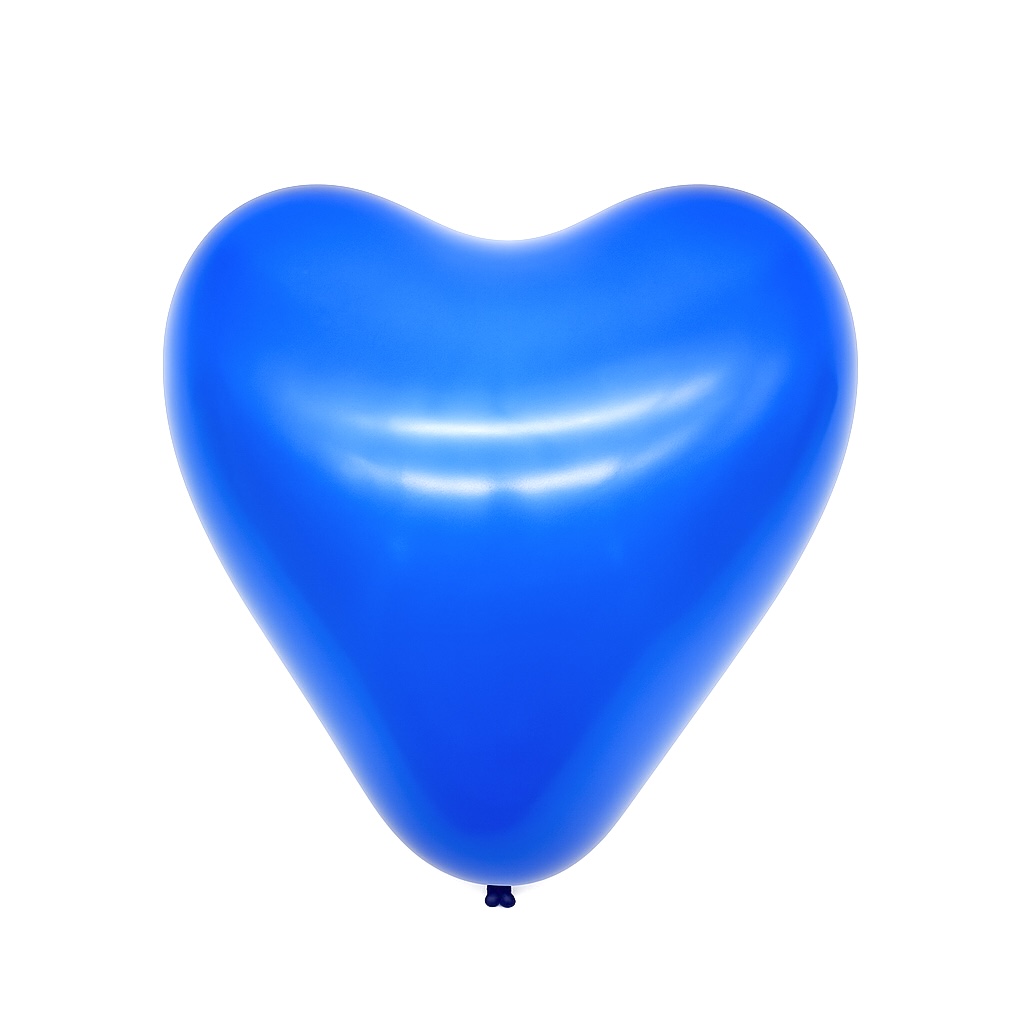 100ct, 12in, Matte Blue Heart Shaped Latex Balloons