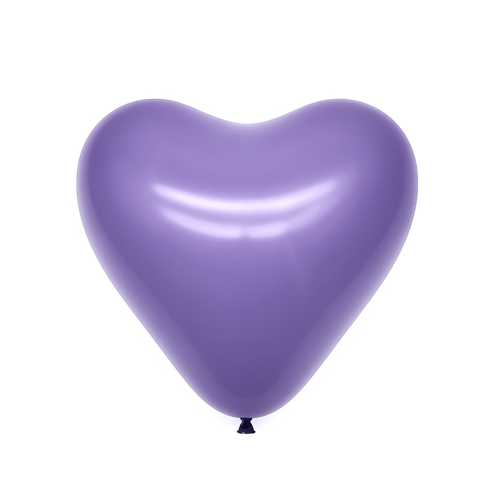100ct, 12in, Matte Purple Heart Shaped Latex Balloons