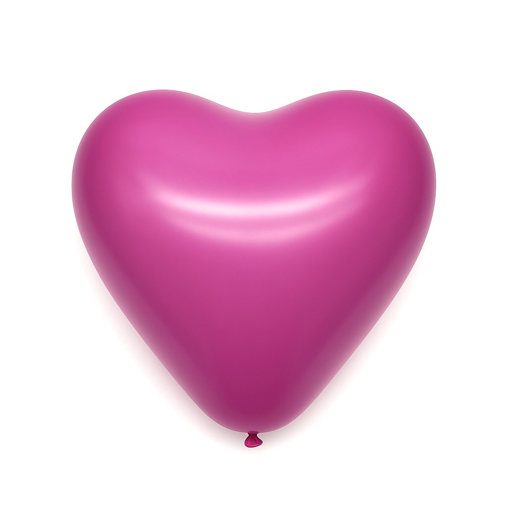 100ct, 12in, Matte Rose Red Heart Shaped Latex Balloons