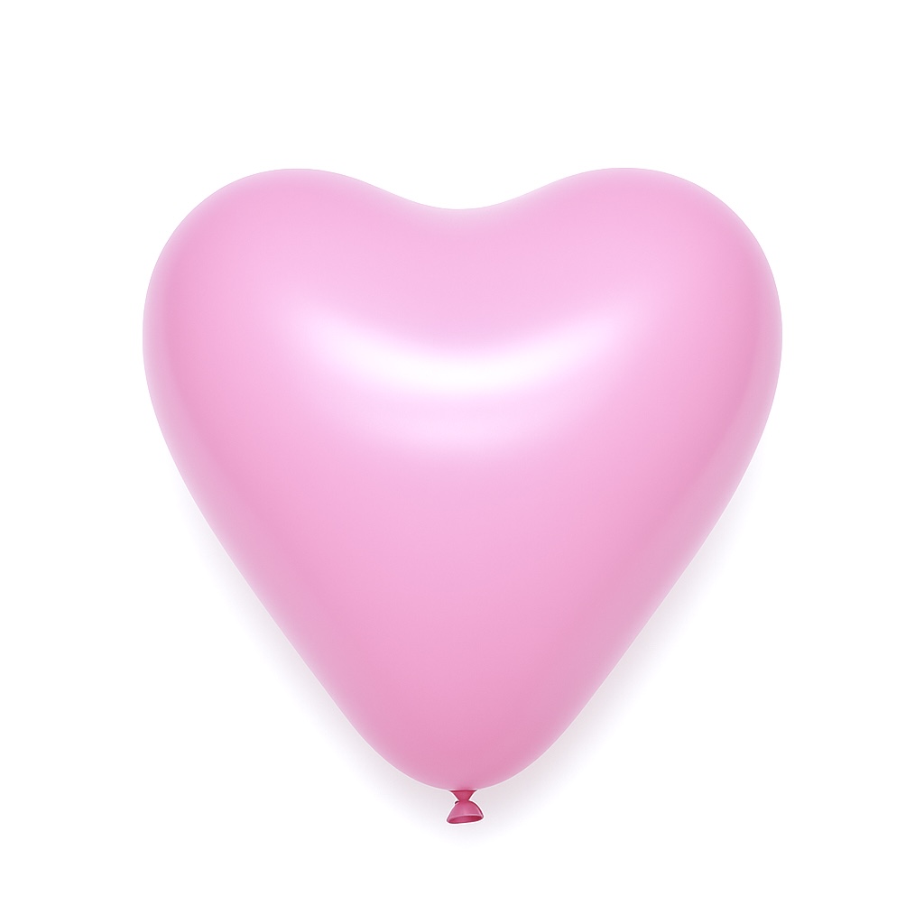 100ct, 12in, Matte Pink Heart Shaped Latex Balloons