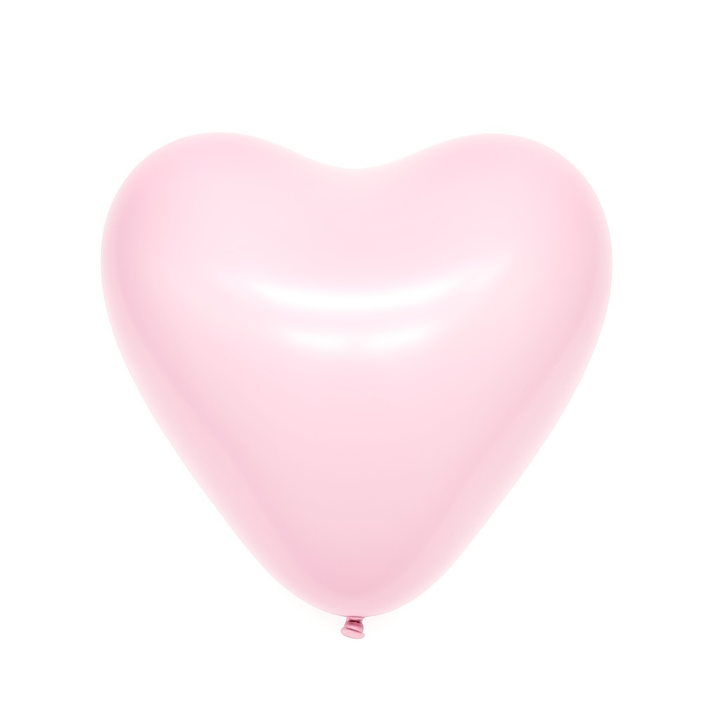 100ct, 12in, Matte Light Pink Heart Shaped Latex Balloons