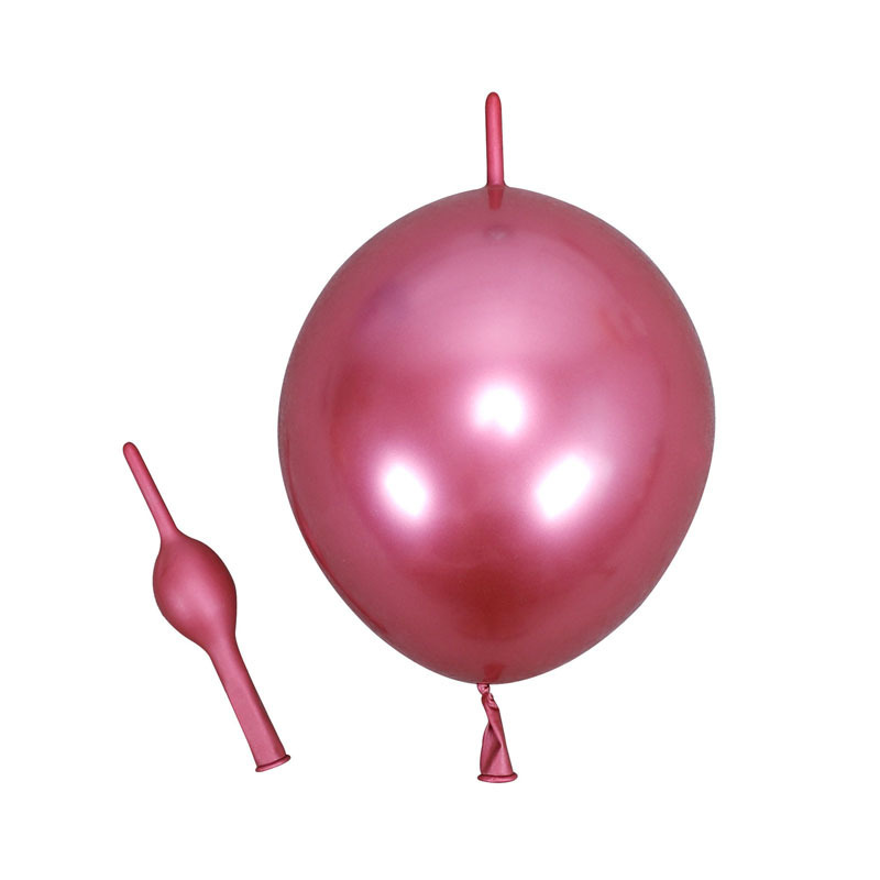 100ct, 12in, Metallic Red Linking Latex Balloons