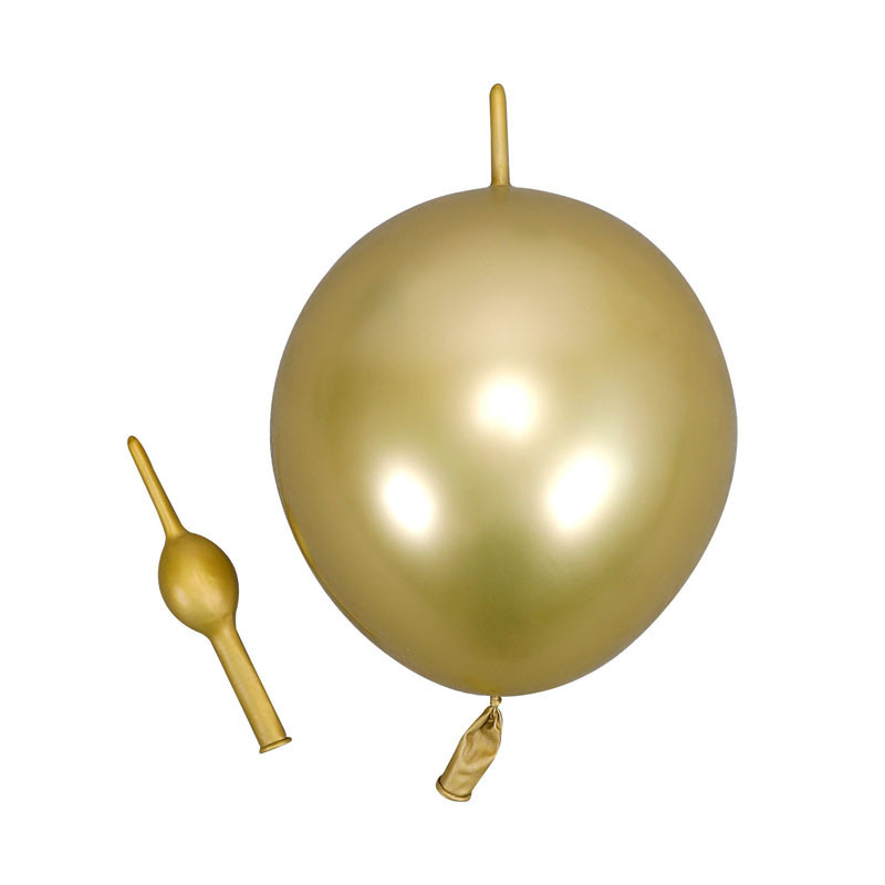 100ct, 12in, Metallic Gold Linking Latex Balloons