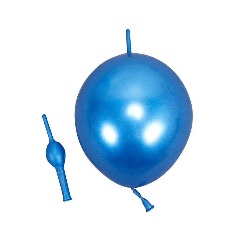 100ct, 12in, Metallic Blue Linking Latex Balloons