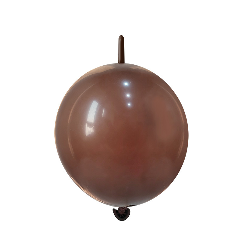 100ct, 12in, Matte Brown Linking Latex Balloons