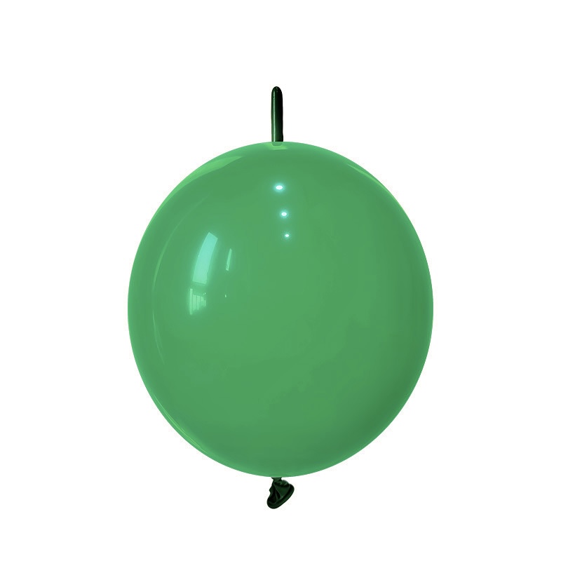 100ct, 12in, Matte Green Linking Latex Balloons