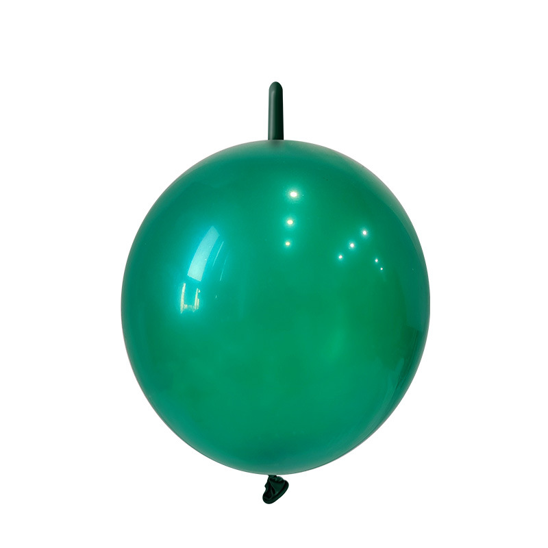 100ct, 12in, Matte Dark Green Linking Latex Balloons