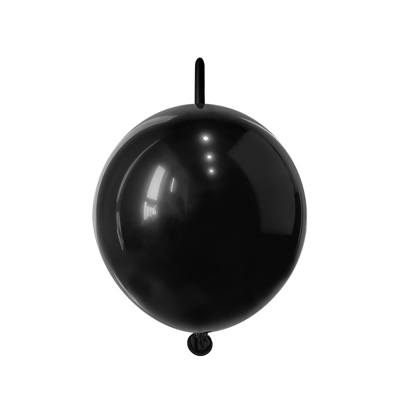 100ct, 12in, Matte Black Linking Latex Balloons