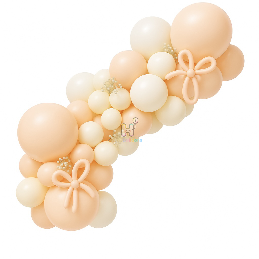 6 FT, Orange,White,Sand, Pastel Latex Balloon Garland Kit for Kids
