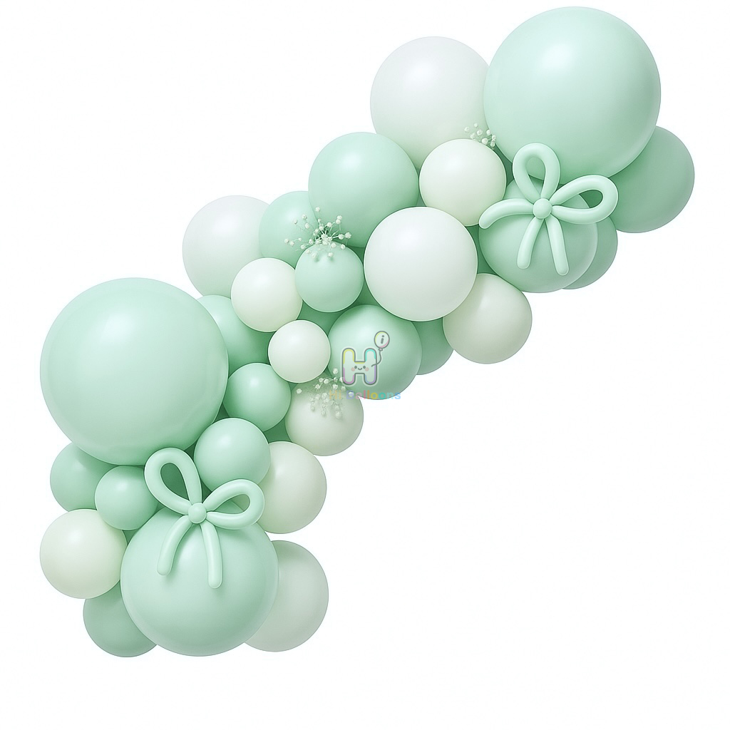 6 FT, Tiffany Blue,White,Sand, Pastel Latex Balloon Garland Kit for Kids