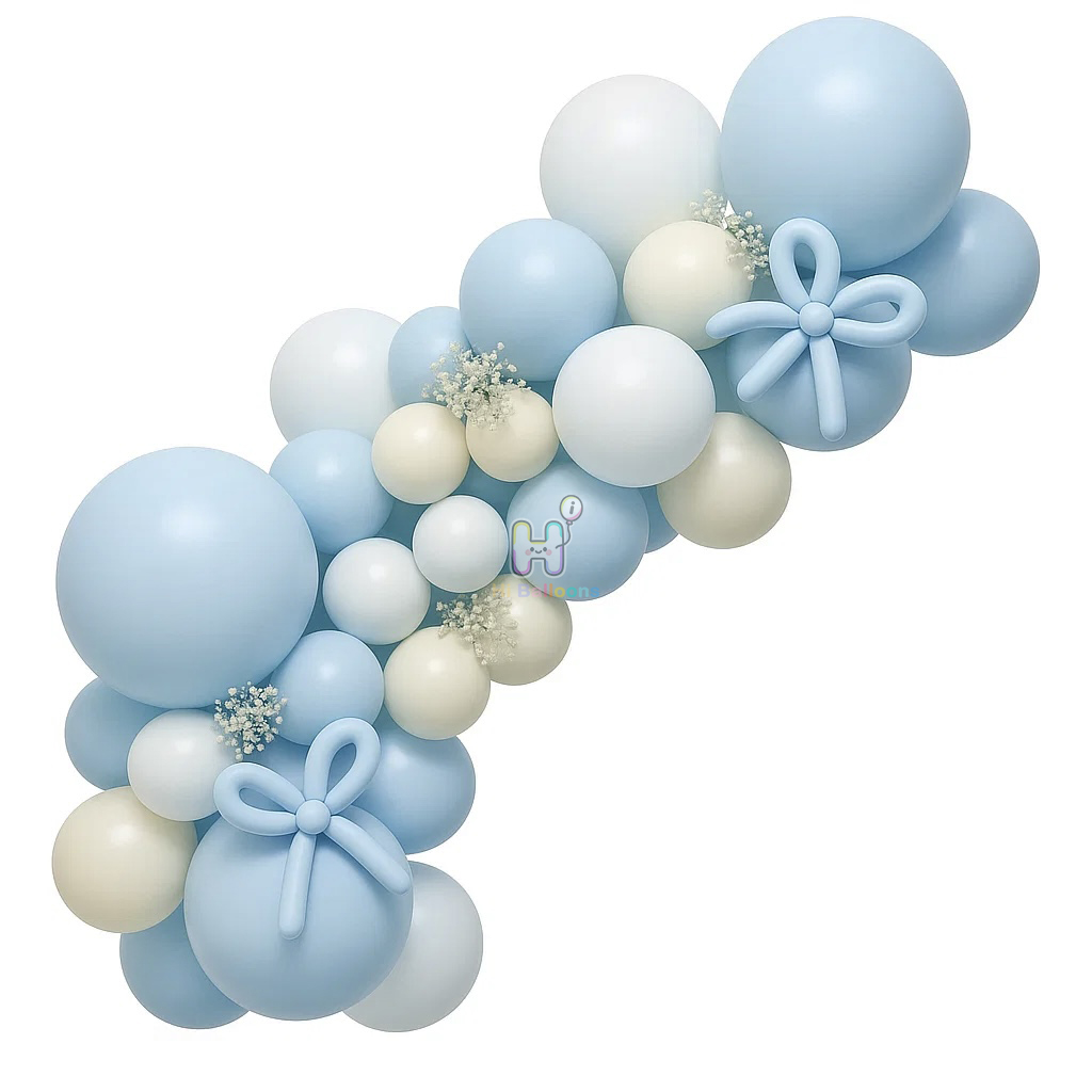 6 FT, Blue,White,Sand, Pastel Latex Balloon Garland Kit for Kids