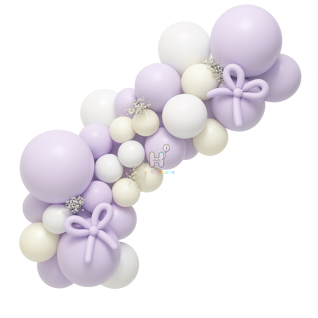 6 FT, Purple,White,Sand, Pastel Latex Balloon Garland Kit for Kids