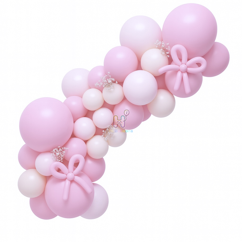 6 FT, Rose,White,Sand, Pastel Latex Balloon Garland Kit for Kids