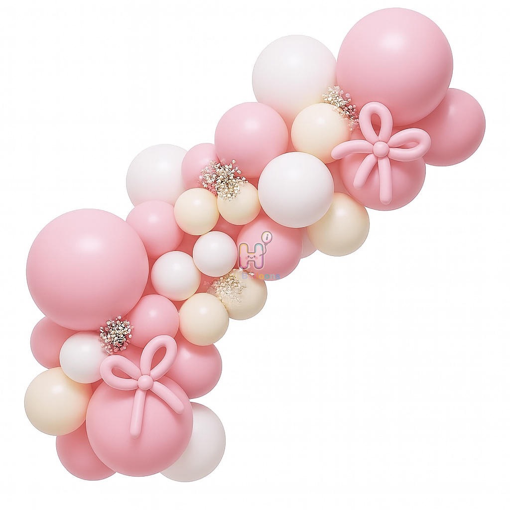 6 FT, Pink,White,Sand, Pastel Latex Balloon Garland Kit for Kids