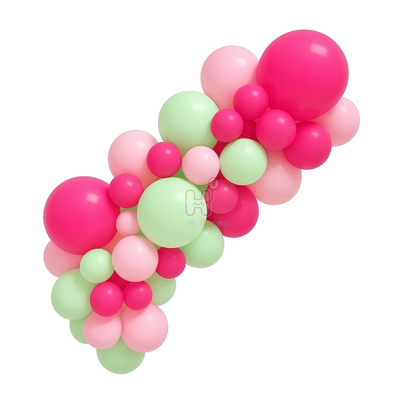 6 FT, Rose Pink,Baby Pink,Green, Colorful Tropical Vibes Balloon Garland Kit