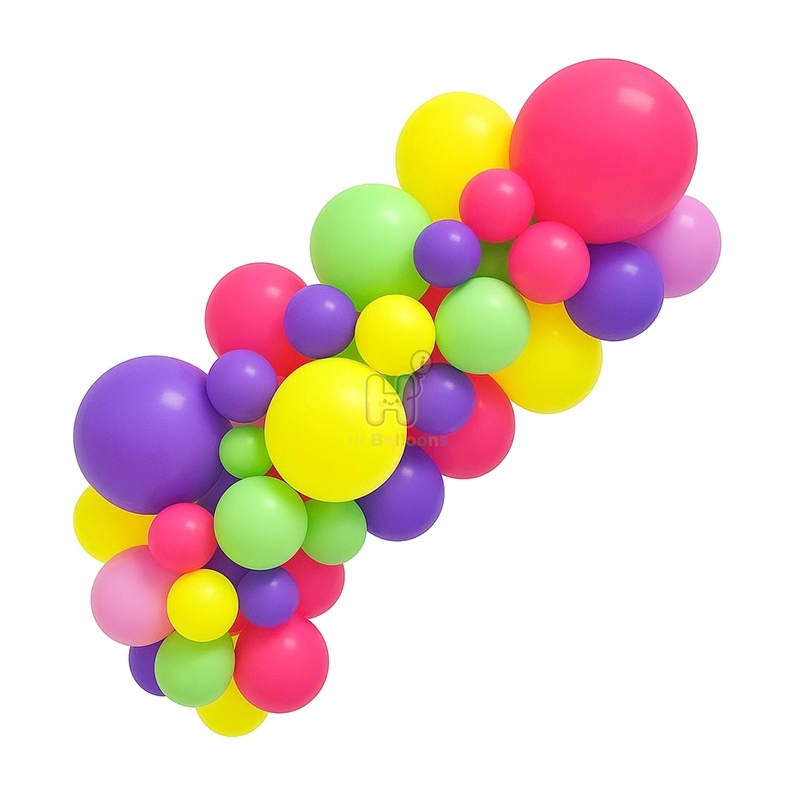 6 FT, Rose Red,Light Green,Yellow,Purple,Colorful Tropical Vibes Balloon Garland Kit